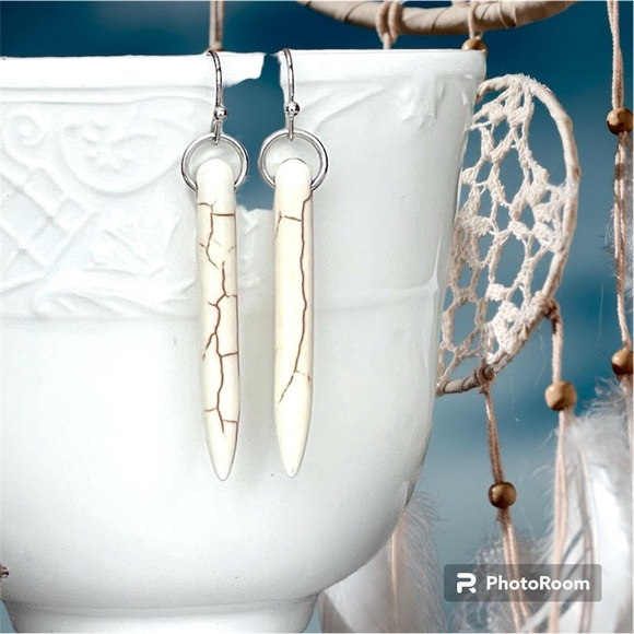5 For $25💫Santa Fe Boho White Spikes Earrings Dangles - Picture 3 of 5